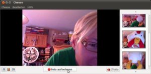 Abbildung 4: Die Webcam-Anwendung Cheese bietet Netbook-Besitzern einen Breitbild-Modus an.