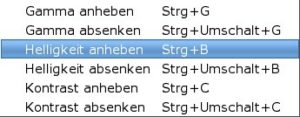 Abbildung 5: Kontrast oder Helligkeit des Bildes lassen sich mittels Gwenview manipulieren.