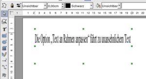Abbildung 5: Impress skaliert Text in Textfeldern nicht richtig.