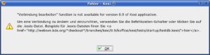 Abbildung 5: Der Datenbankzugriff von Kexi scheint noch nicht ganz ausgereift zu sein.