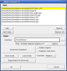 Abbildung 5: Möchten Sie viele Bilder nach dem gleichen Schema bearbeiten, bietet sich der Batch-Converter von Xnview an.