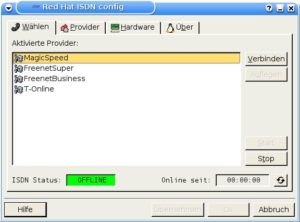 Abbildung 5: Wenn die Installation von isdn-config geklappt hat, gehen Sie in Zukunft mit Hilfe dieser Oberfläche online.
