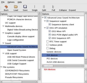 Abbildung 5: Baut auf den Gtk-Libs auf: make gconfig.