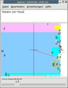 Abbildung 5: Dasher ersetzt die Tastatur durch die Maus.