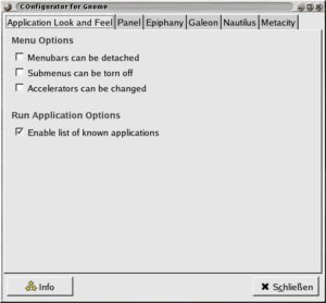 Abbildung 5: Configurator for Gnome erleichtert das Bearbeiten der Gnome-Einstellungen.