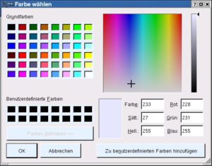 Abbildung 5: Über den Farbeditor "ColorDialog" kann der User eine Farbe festlegen