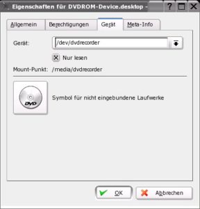 Abbildung 5: Damit ein Klick auf das Desktop-Icon das richtige Gerät anspricht, müssen die Angaben in diesem Karteireiter stimmen.