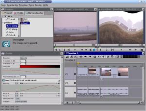 Abbildung 5: Keyframes im Effektfenster (links unten) markieren die Bilder, an denen der Effekt (hier "Swirl") seine Einstellungen wechselt.