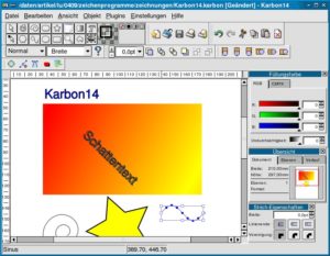 Abbildung 5: Karbon14 ist Teil von KOffice und nur für einfache Illustrationsaufgaben geeignet.