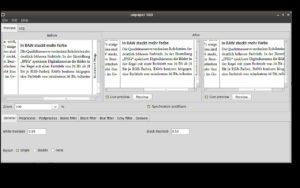 Abbildung 5: Die grafische Oberfläche von Unpaper erlaubt es, sehr einfach ein optimales Parameter-Set für das Nachbearbeiten von Scans zu ermitteln.