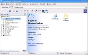 Abbildung 5: Beinahe wie ein Ei dem anderen gleichen sich die Dateimanager von Windows und Xandros.