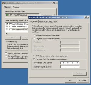 Abbildung 5: Damit die Namensauflösung auch bei etabliertem VPN-Tunnel klappt, gilt es, den DNS-Eintrag manuell zu konfigurieren.