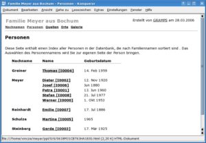 Abbildung 5: Beim Erstellen einer Website aus Gramps heraus dürfen Sie zwischen sechs Stylesheets für das Layout wählen.