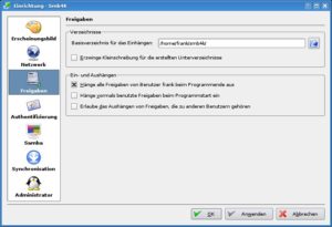 Abbildung 5: In den Einstellungen legen Sie fest, wie Smb4k mit Freigaben umgeht.