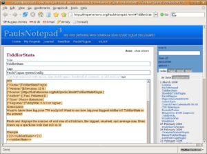 Abbildung 5: Plugins installieren in TiddlyWiki: Einfach den Quelltext kopieren und ins eigene Wikie pasten.