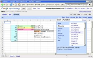 Abbildung 5: Starke Rechenleistung: Google Spreadsheets bietet genauso viele Rechenfunktionen wie vergleichbare Desktopanwendungen.