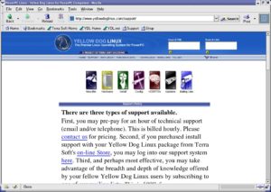 Abbildung 5: Die Yellow-Dog-Hompage führt neben kostenpflichtigem Support auch auf informative Mailinglisten, auf denen Sie schnell Hilfe finden.