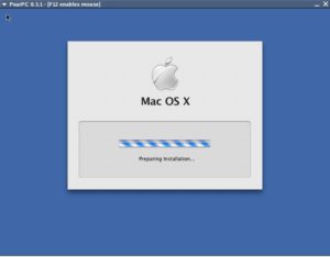 Abbildung 5: Die Installation von Mac OS X startet in PearPC, als ob es sich um einen echten Computer handelte.