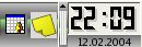 Abbildung 6: Unter KDE nistet Xpad sich im Kicker-Systemabschnitt ein.