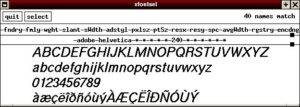 Abbildung 6: "xfontsel" hilft beim Finden passender Schriftarten.