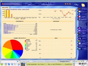Abbildung 6: Das Finanzzentrum von Moneyplex 2003 Pro dient als Infozentrale und ermöglicht den Zugang zu den Konten.
