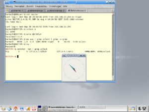 Abbildung 6: Eine geforwardete X11-Verbindung – Xclock kommt vom Remote Rechner.