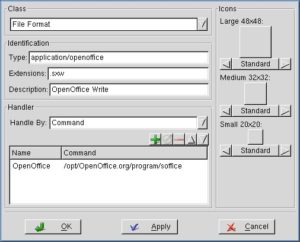 Abbildung 6: Mit diesen Einstellungen legen Sie einen OpenOffice MIME Type an.
