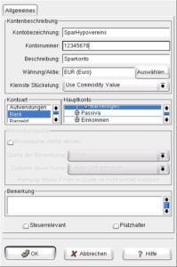 Abbildung 6: Die Eigenschaften eines Kontos.