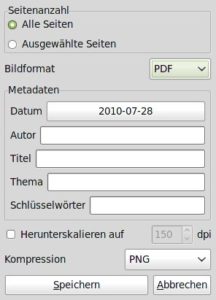 Abbildung 6: Bei der Ausgabe im PDF-Format haben Sie die Möglichkeit, Metadaten in das Dokument zu schreiben.
