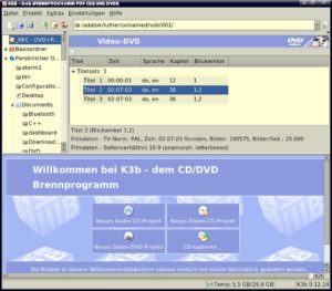 Abbildung 6: K3b erlaubt beim Auslesen von DVD-Filmen auch den Blickwinkel festzulegen.