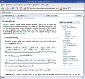 Abbildung 6: Dokuwiki eignet sich besonders für die Dokumentation technischer Prozesse.