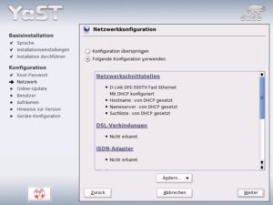 Abbildung 6: Die Konfiguration der Netzwerkgeräte erledigt das Installationsprogramm automatisch.