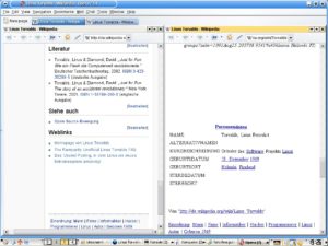 Abbildung 6: Nur wenn man die Nutzung des Stylesheets wie links ausschaltet, bekommt man bei Wikipedia-Artikeln zwischen den "Weblinks" und der "Einordnung" die "Personendaten" zu Gesicht.