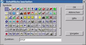 Abbildung 6: Die neue Schaltfläche in der Symbolleiste braucht ein Icon oder wenigstens einen griffigen Namen. Hier ist <code srcset=