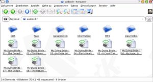 Abbildung 6: Mit Hilfe des "audiocd"-kioslave rippt der Konqueror Audio-CDs und konvertiert die Titel in ein Platz sparendes Format.