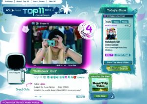 Abbildung 6: Die AOL Top 11 kombinieren mittels Flash Video-Inhalte, Informationen und interaktive Elemente.