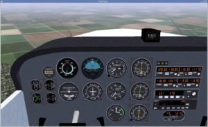 Abbildung 6: Die Cessna 172 im Final auf Ben Gurion International (LLBG). Beim Anflug über das Mittelmeer von IAF Siron (16.0 DME BGN) auf Radial 119 des VOR/DME Ben Gurion (BGN) hat die Maschine eben den Outer Marker (NDB Tel Aviv LL, 5.2 DME BGN) passiert und befindet sich fast präzise auf Landekurs, allerdings noch rund 400 Fuß über dem Gleitweg.
