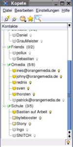 Abbildung 6: Über Jabber gespeicherte Buddy-Listen lassen sich von verschiedenen Clients und Rechnern aus ansprechen