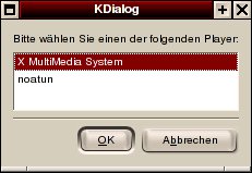 Abbildung 6: Bei der Player-Auswahl muss man sich für einen Eintrag entscheiden