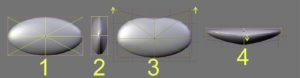 Abbildung 7: Der weiße Hintergrund der Augen entsteht aus einem sogenannten NURBS-Objekt, die sich durch Griffe verformen lässt.