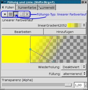 Abbildung 7: So stellen Sie den gelben Farbverlauf für den Kopf des Smileys ein.
