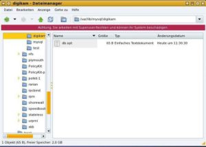 Abbildung 7: Noch ist die neue Datenbank recht leer…