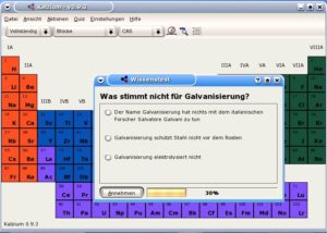 Abbildung 7: Das Wissensquiz bringt Abwechslung ins Periodensystem.