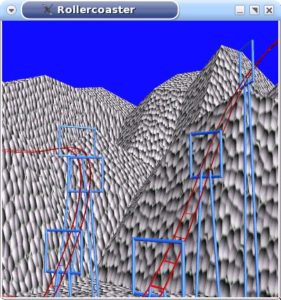 Abbildung 7: Die Standardachterbahn nach dem Start in Rollercoaster.