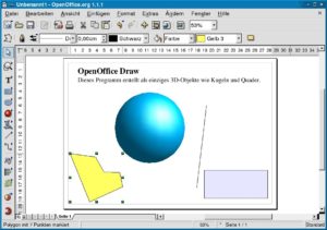 Abbildung 7: OpenOffice Draw ist von den hier vorgestellten Programmen am besten ausgestattet.