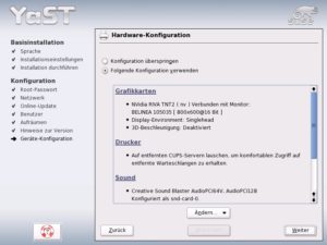 Abbildung 8: Die weitgehend automatisch erfolgende Hardware-Konfiguration schließt die Installationsarbeiten ab.