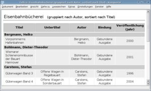 Abbildung 8: Beim HTML-Export werden die Datensätze gruppiert in eine HTML-Datei geschrieben.