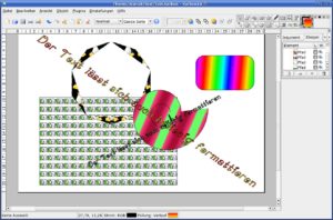 Abbildung 8: Das Verktorzeichenprogramm Karbon14 lässt der Kreativität freien Raum. Die Werkzeugpalette haben die Entwickler allerdings noch nicht optimal gelöst.