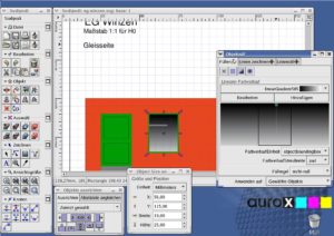 Abbildung 8: Zu viele Fenster versperren bei Sodipodi schnell den Blick auf die Grafik.