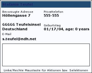 Abbildung 8: Ein Doppelklick versorgt Sie mit den nötigen Informationen über den gewünschten Kontakt.